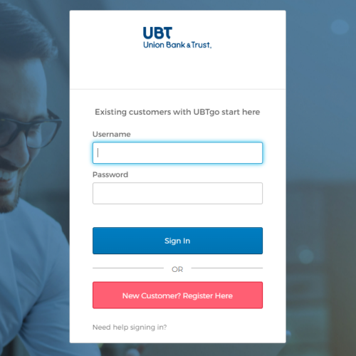 The login box for UBTgo